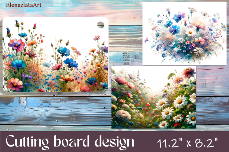 Watercolor summers flowers Cutting Board