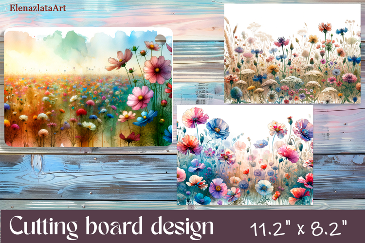 Watercolor summers flowers Cutting Board