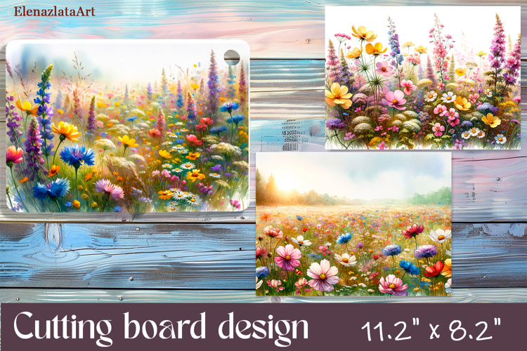 Watercolor summers flowers Cutting Board