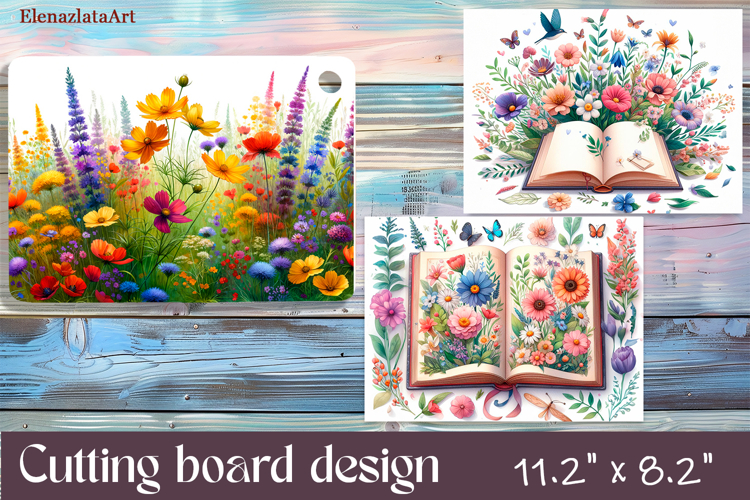 Watercolor summers flowers Cutting Board