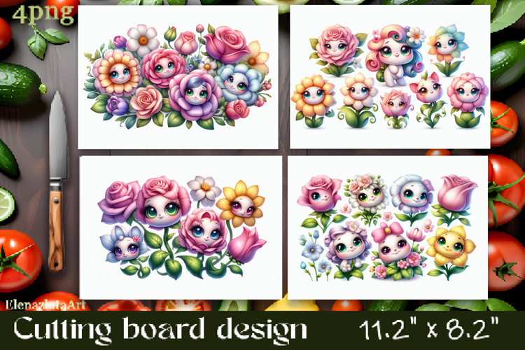 Watercolor summers flowers Cutting Board