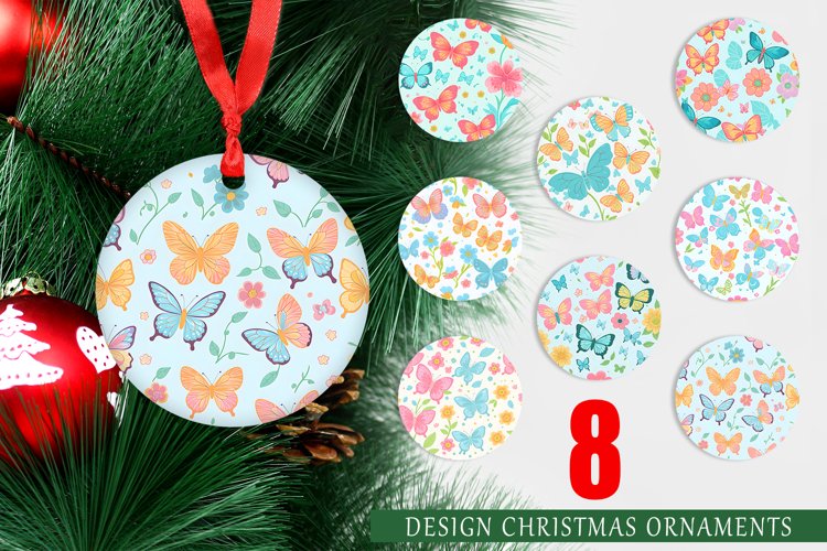 Christmas Ornaments Flower and Butterfly