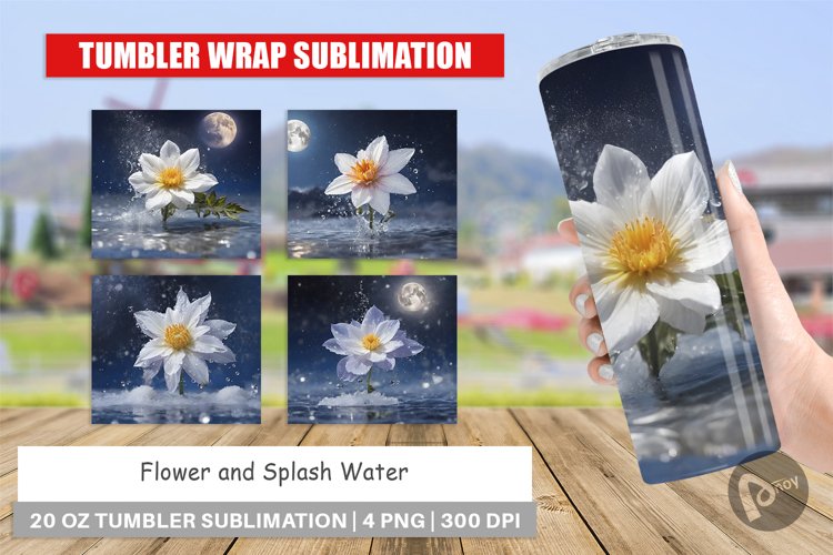 Tumbler Sublimation Wra Flower and Waterp