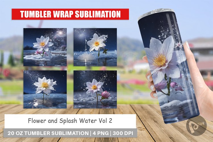 Tumbler Sublimation Wra Flower and Waterp