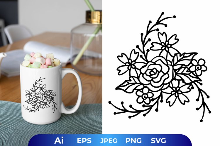 Sublimation with Flower Arrangements Design