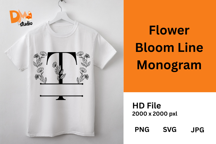 Flower Bloom Line Monogram