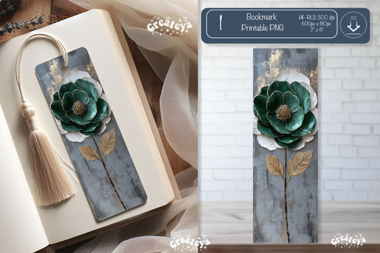 Vintage Floral Bookmark Acrylic Bookmark Flower Printable