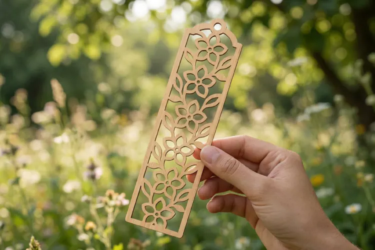 Flower Bookmark SVG, Laser Cut Design