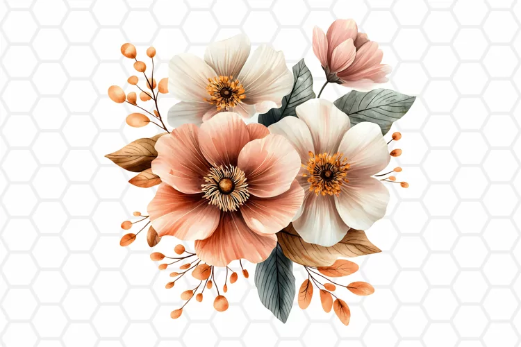 Flower Bouquet Watercolor Clipart | Sublimation PNG