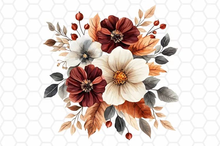 Flower Bouquet Watercolor Clipart | Sublimation PNG