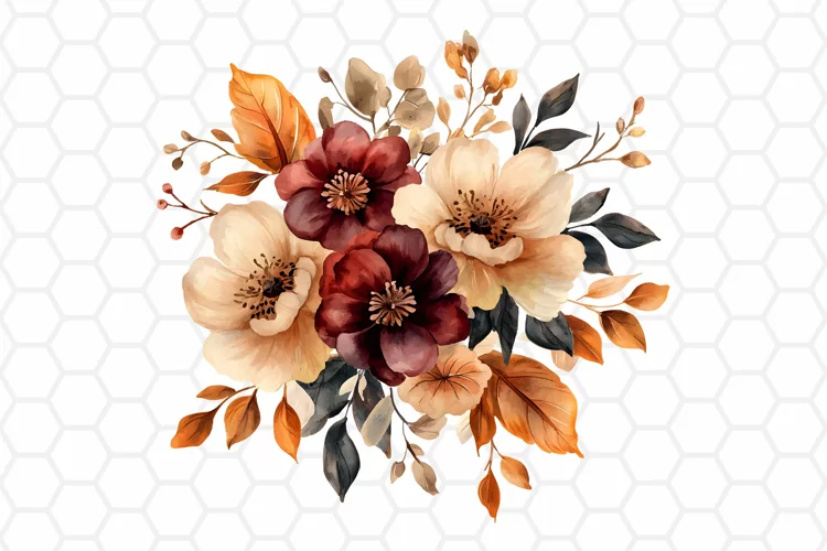 Flower Bouquet Watercolor Clipart | Sublimation PNG