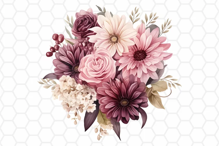 Flower Bouquet Watercolor Clipart | Sublimation PNG
