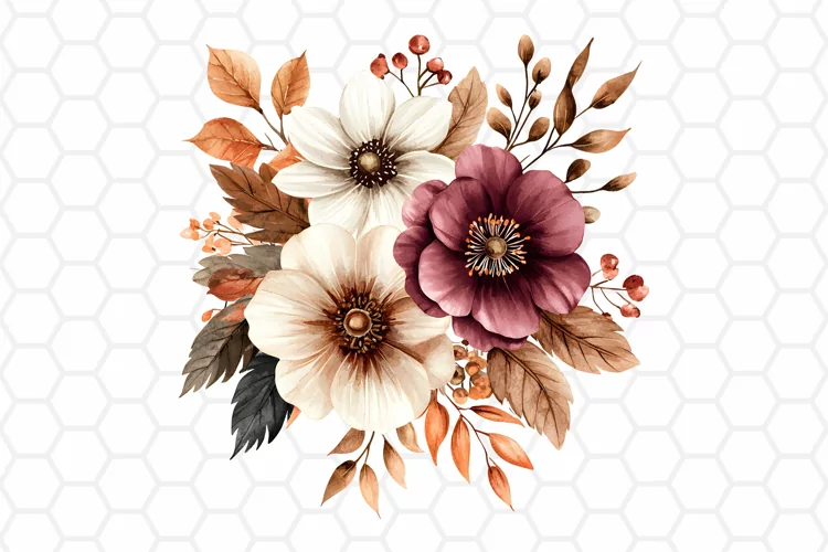 Flower Bouquet Watercolor Clipart | Sublimation PNG