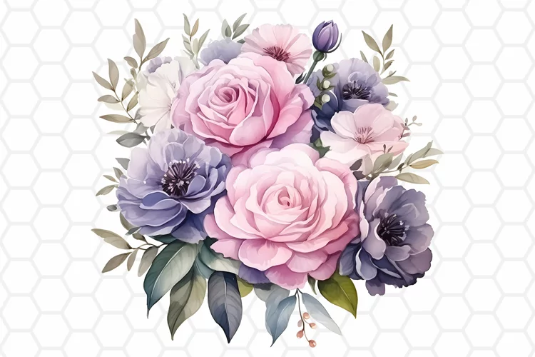 Flower Bouquet Watercolor Clipart | Sublimation PNG