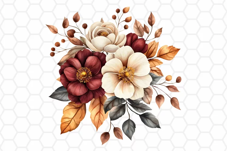 Flower Bouquet Watercolor Clipart | Sublimation PNG