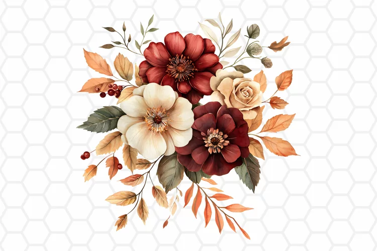 Flower Bouquet Watercolor Clipart | Sublimation PNG