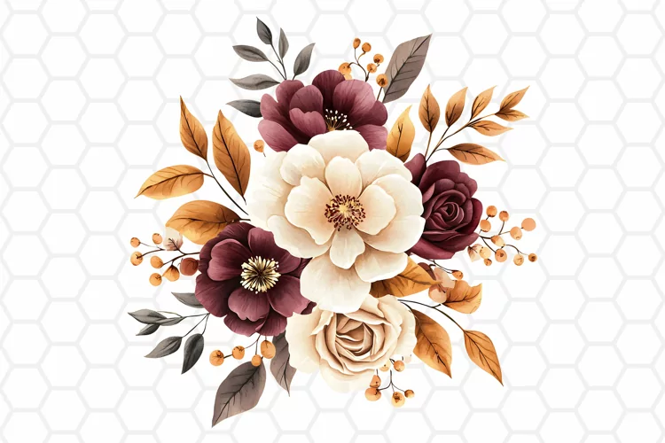 Flower Bouquet Watercolor Clipart | Sublimation PNG