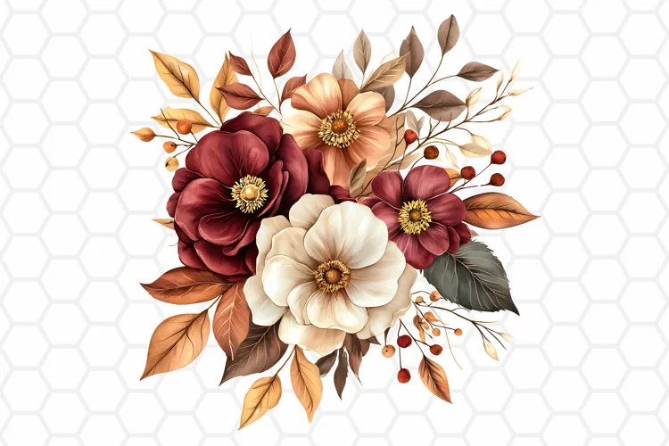 Flower Bouquet Watercolor Clipart | Sublimation PNG