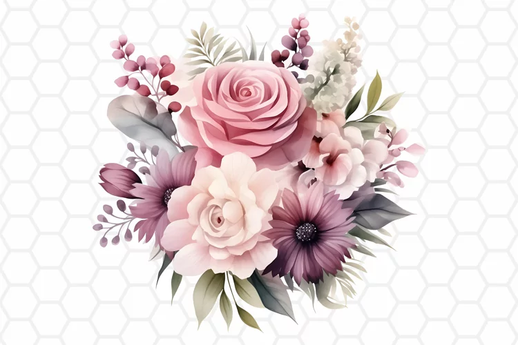 Flower Bouquet Watercolor Clipart | Sublimation PNG