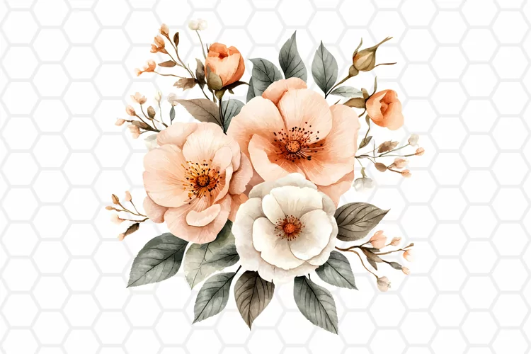 Flower Bouquet Watercolor Clipart | Sublimation PNG