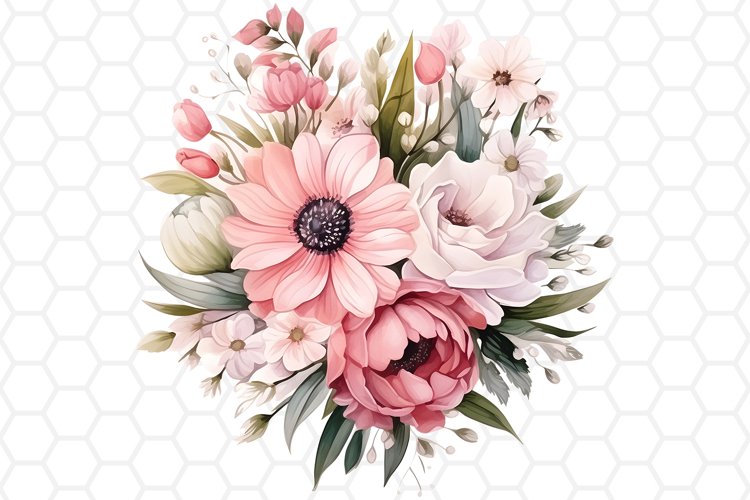 Flower Bouquet Watercolor Clipart | Sublimation PNG