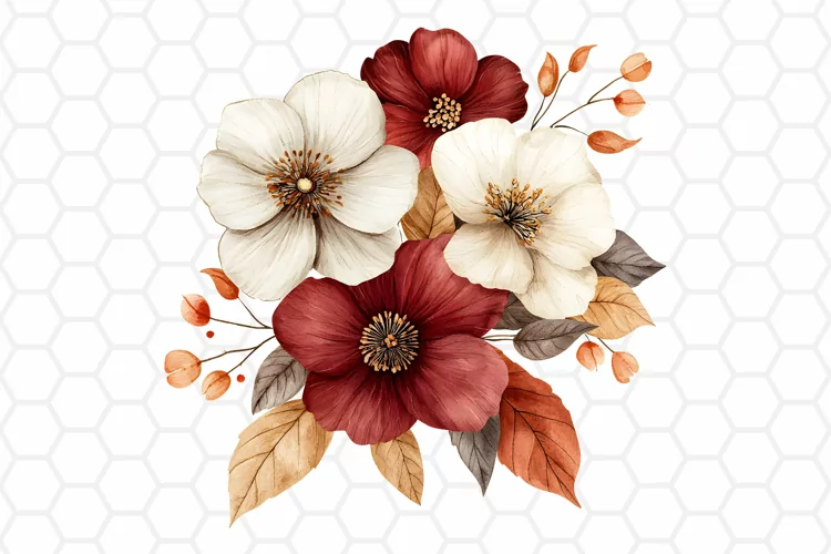 Flower Bouquet Watercolor Clipart | Sublimation PNG