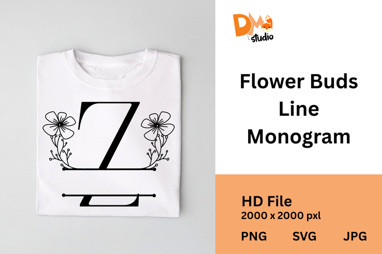 Flower Buds Line Monogram