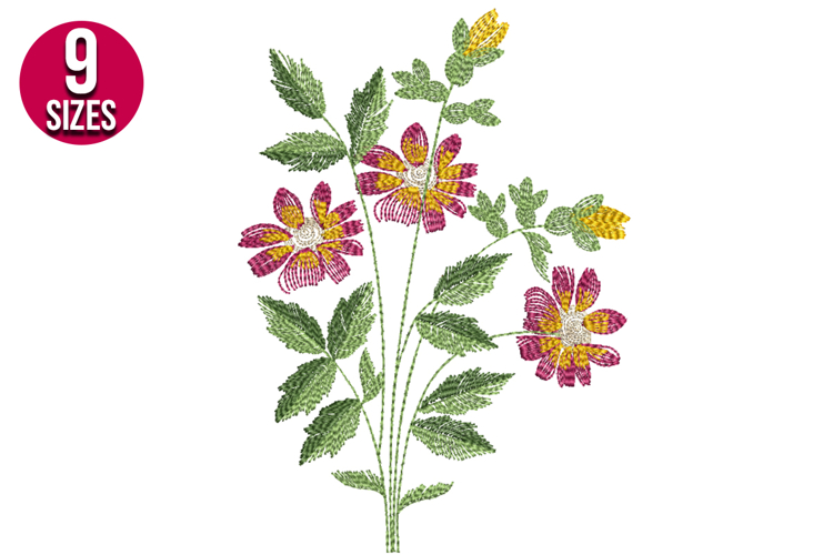 Floral Bunch Machine Embroidery Design | Floral Pattern