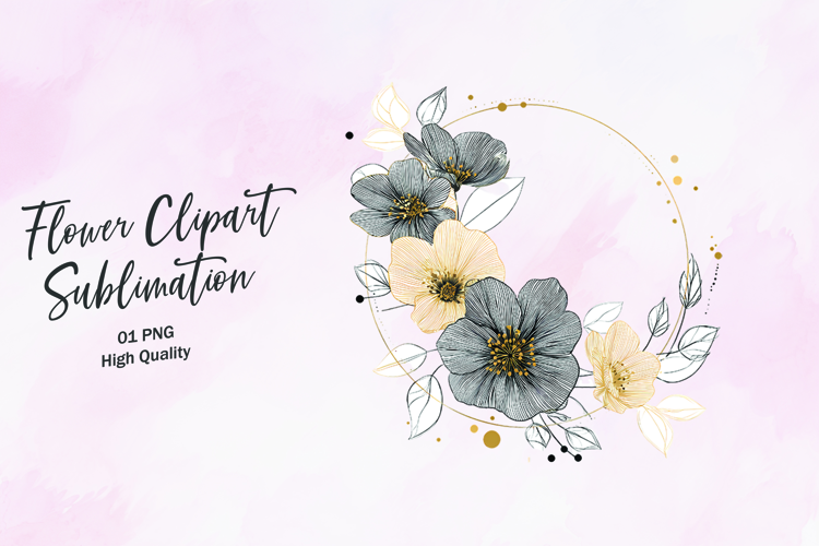 Blooming Branch Accent Clipart Sublimation PNG