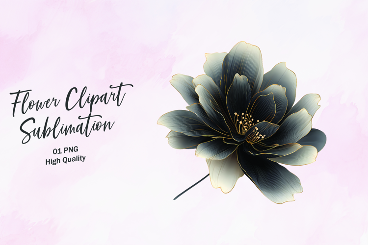 Soft Silver Bloom Clipart Sublimation PNG