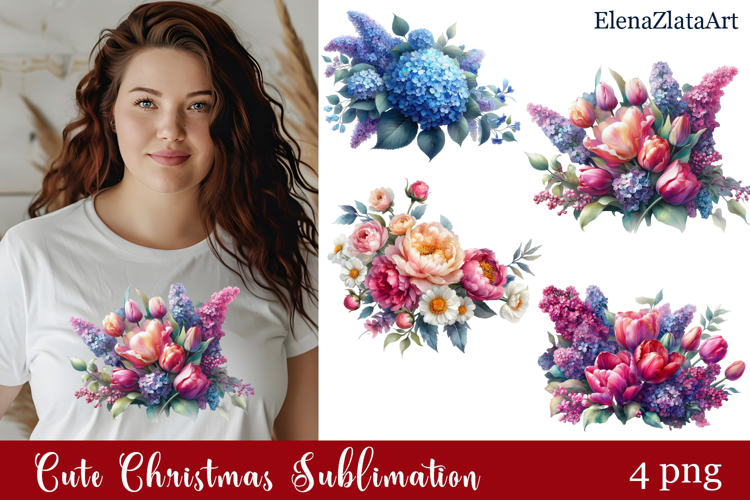 Flower clipart, Watercolor floral clipart, Bouquets