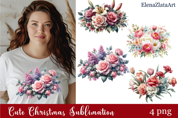 Flower clipart, Watercolor floral clipart, Bouquets