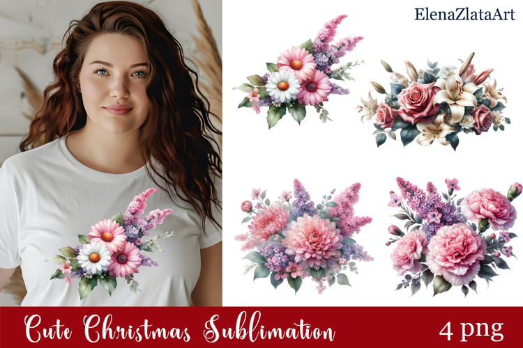 Flower clipart, Watercolor floral clipart, Bouquets