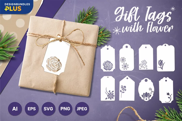 Gift Tag Bundle of Different Kinds of Beautiful Flowers SVG