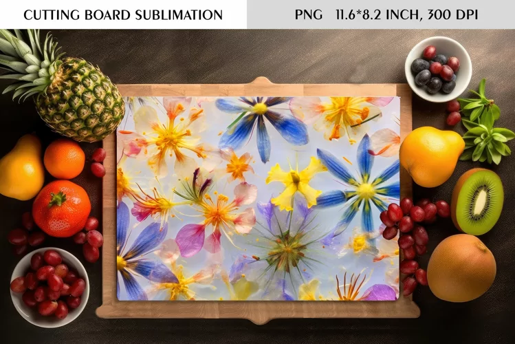 Summer Wild Flowers Design|Cutting Board Sublimation