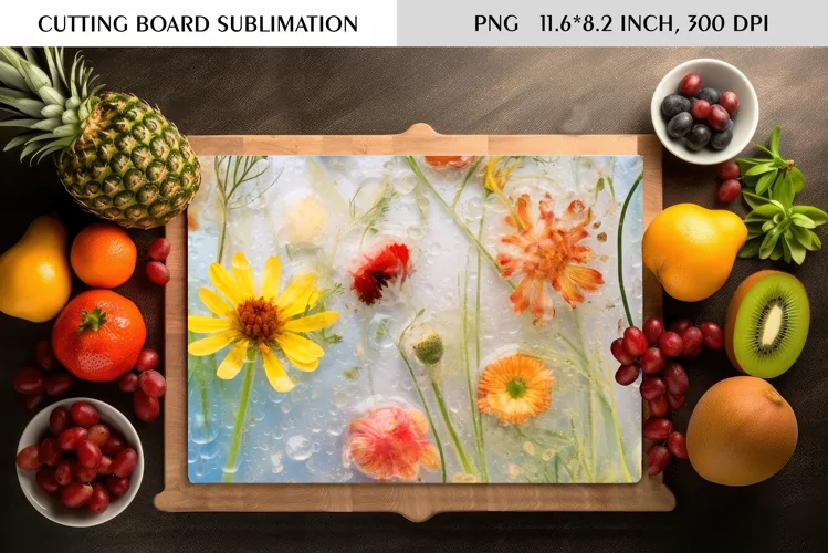 Summer Wild Flowers Design|Cutting Board Sublimation