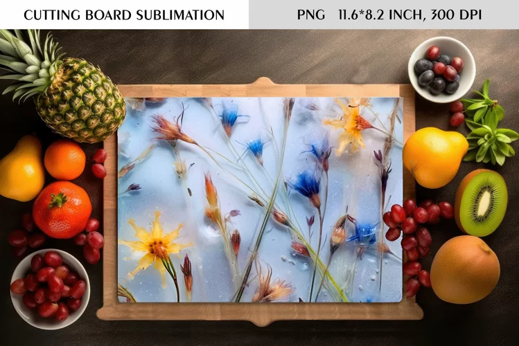 Summer Wild Flowers Design|Cutting Board Sublimation