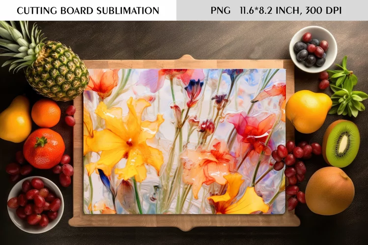 Summer Wild Flowers Design|Cutting Board Sublimation