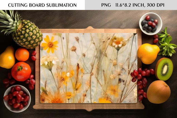 Summer Wild Flowers Design|Cutting Board Sublimation