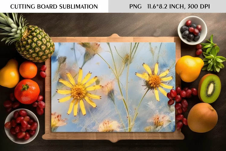 Summer Wild Flowers Design|Cutting Board Sublimation