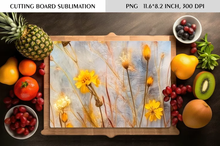 Summer Wild Flowers Design|Cutting Board Sublimation