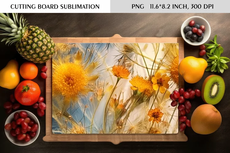 Summer Wild Flowers Design|Cutting Board Sublimation
