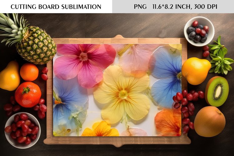 Summer Wild Flowers Design|Cutting Board Sublimation
