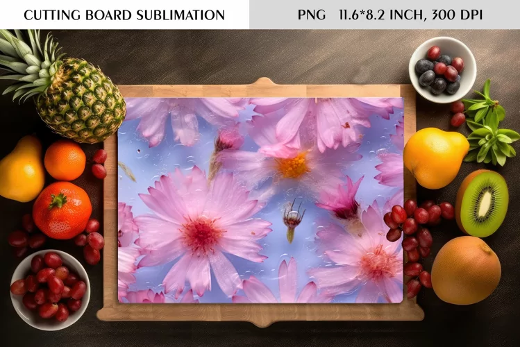 Summer Wild Flowers Design|Cutting Board Sublimation