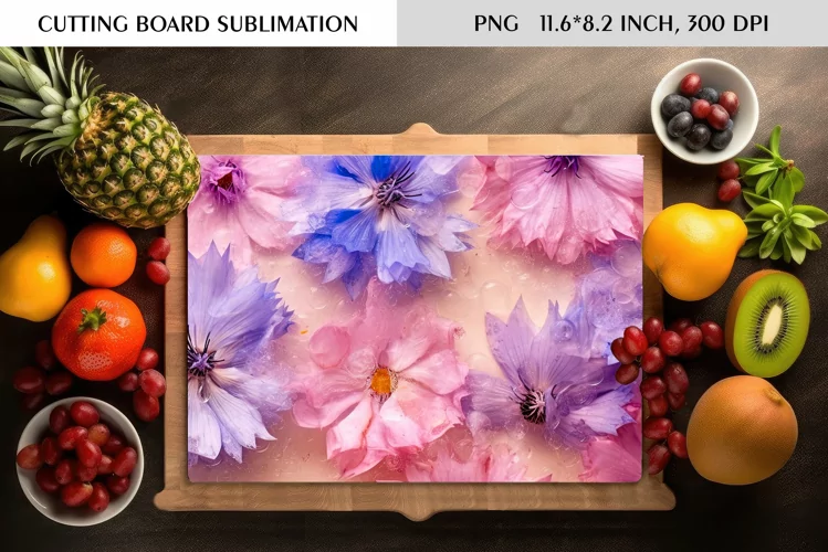 Summer Wild Flowers Design|Cutting Board Sublimation