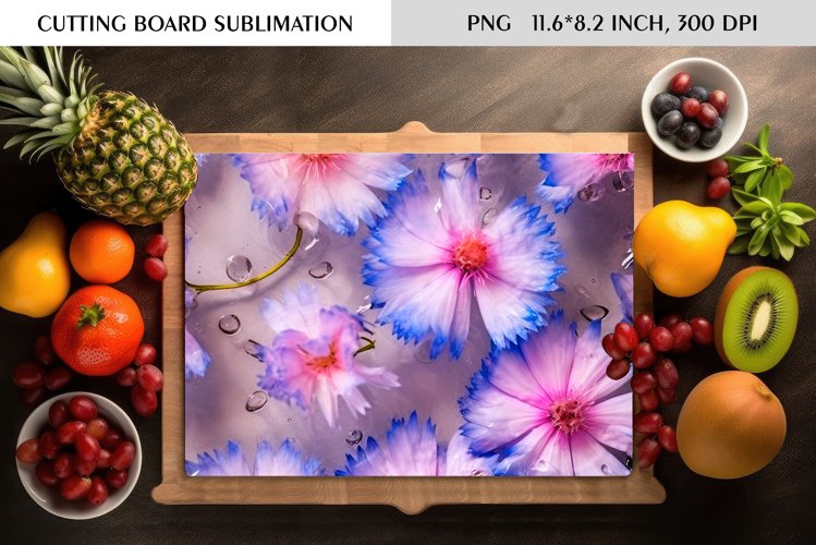 Summer Wild Flowers Design|Cutting Board Sublimation example image 1