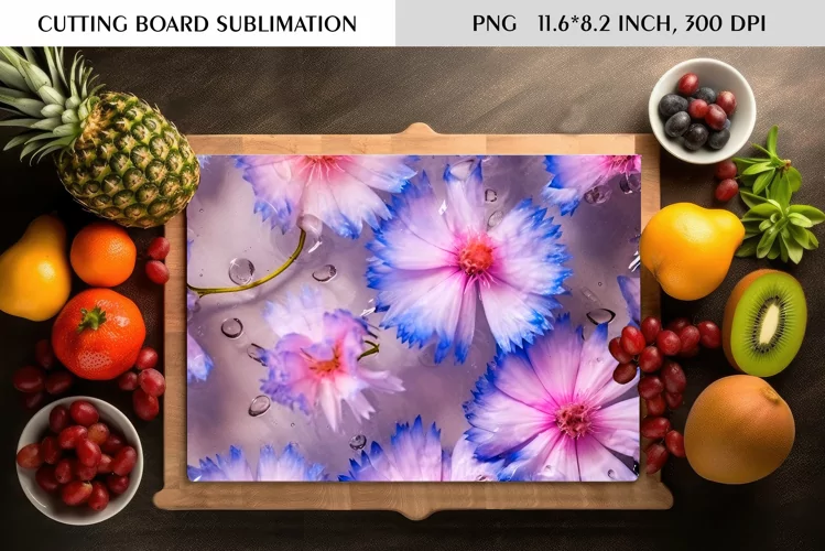 Summer Wild Flowers Design|Cutting Board Sublimation