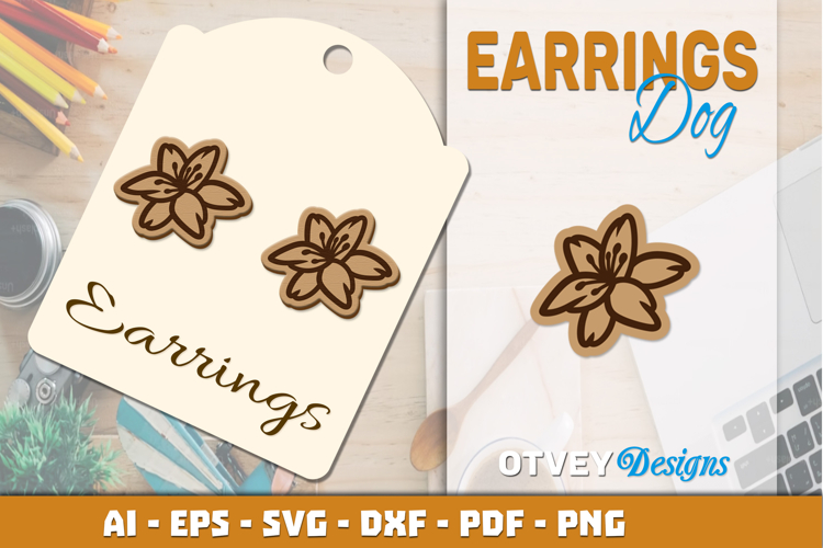Flowers Earring Laser Cut