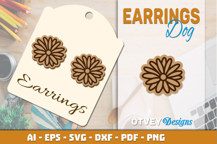 Flowers Earring Laser Cut