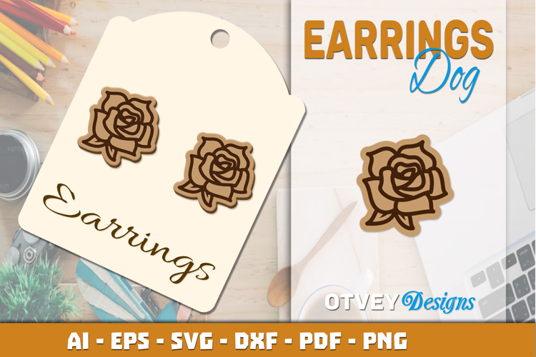 Flowers Earring Laser Cut